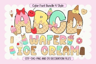 Wafer Ice Cream Font Design & Creative Applications